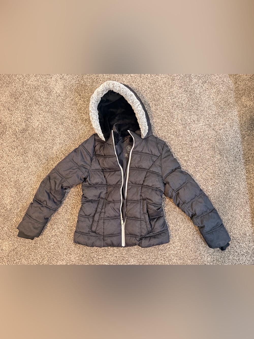 Fur hooded jacket puffer by Sage Collective